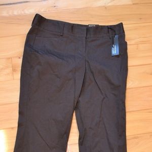Express editor cotton sateen crop pants brown 6